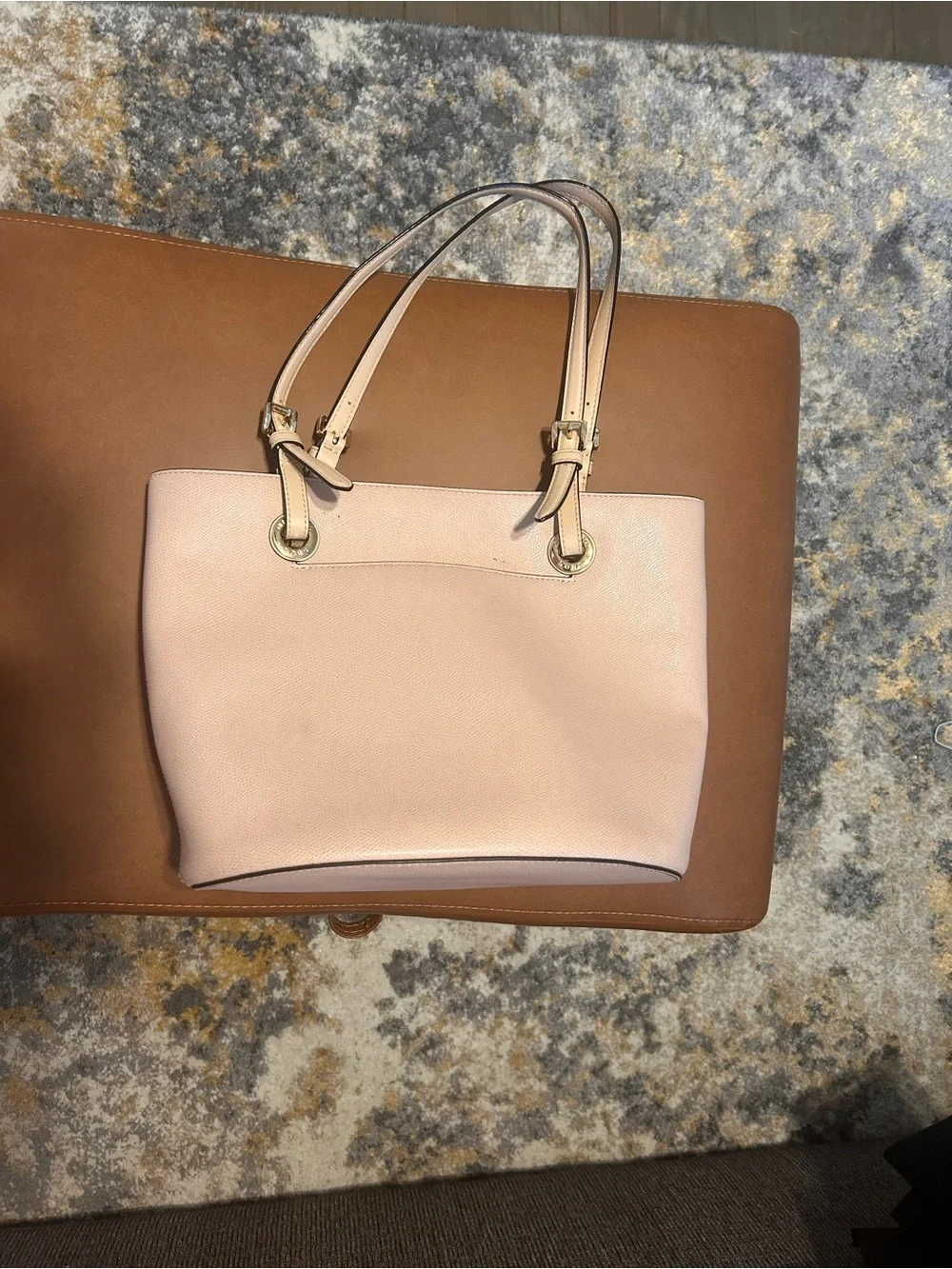 Michael Kors Pale Pink Leather Tote Bag